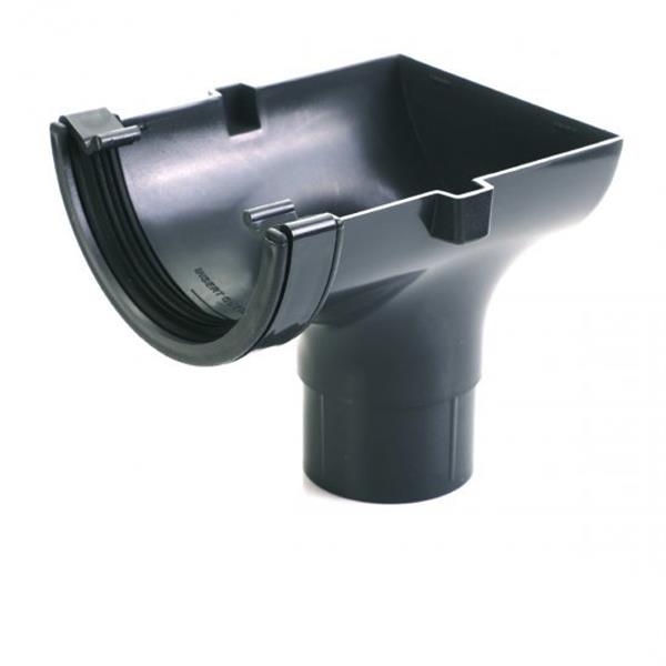 FloPlast Anthracite Half-Round Gutter Run Outlet | DirectPlastics.com